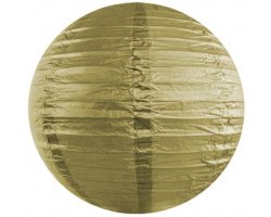 PartyDeco Papírová lucerna, zlatá, 25 cm