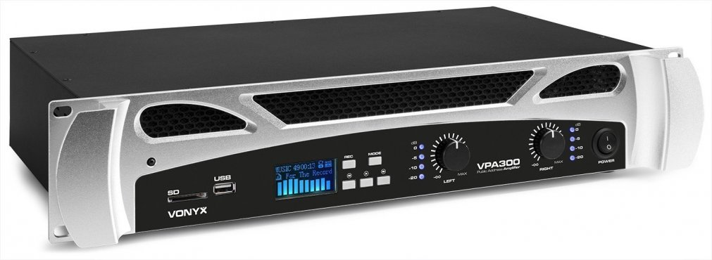 Vonyx VPA300 PA Amplifier 2X 150W Media Player With BT