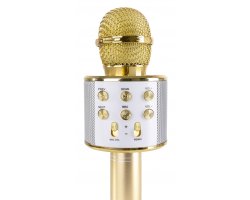 MAX KM01 BT/MP3 Karaoke mikrofon s reproduktorem - zlatý