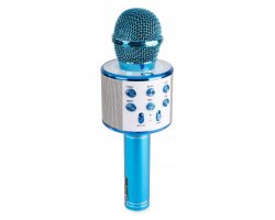 MAX KM01 BT/MP3 Karaoke mikrofon s reproduktorem - modrý