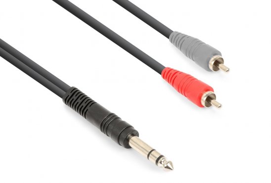 Vonyx CX328-1 kabel 6,3 mm stereo jack (M) - 2x RCA (M) 1,5m