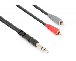 Vonyx CX328-1 kabel 6,3 mm stereo jack (M) - 2x RCA (M) 1,5m