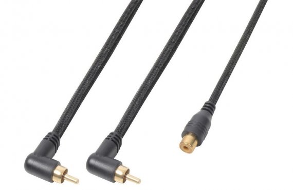 Power Dynamics CX142 kabel 2x RCA (M) - 1x RCA (F) 0,3m