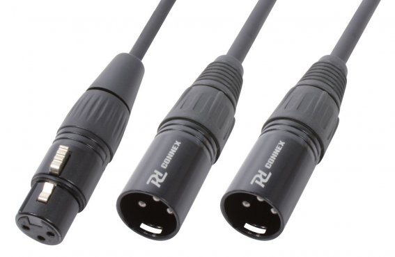 Power Dynamics CX140 kabel Y-splitter 2x XLR (M) - 1x XLR (F) 0,5m