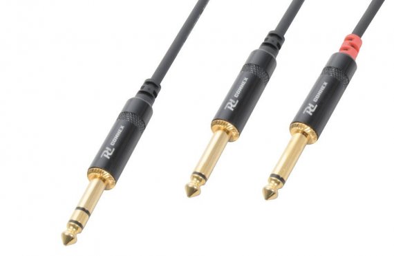 Power Dynamics CX76-1 Cable 6.3 Stereo - 2 x 6.3 Mono 1.5M