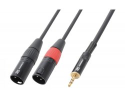 Power Dynamics CX70-6 Cable 2 x XLR Male - 3.5 mm Stereo 6.0M