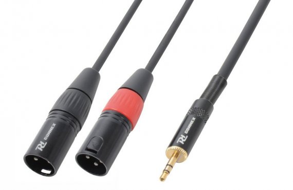 Power Dynamics CX70-1 Cable 2 x XLR Male - 3.5 mm Stereo 1.5M
