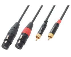 Power Dynamics CX68-3 Cable 2 x XLR Female - 2 x RCA Male 3.0M