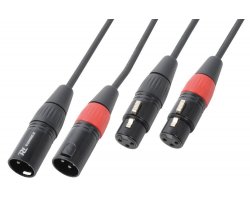 Power Dynamics CX60-05 Cable 2 x XLR Male - 2 x XLR Female 0.5M - Black