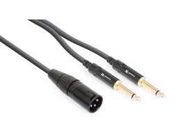 Power Dynamics CX56-1 Cable XLR Male - 2X 6.3 Mono 1.5M