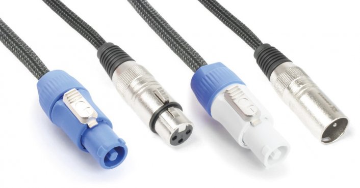 BeamZ Professional CX06-10 Light Combi Cable Powerconnector B - XLR M / Powerconnector A - XLR F 10M