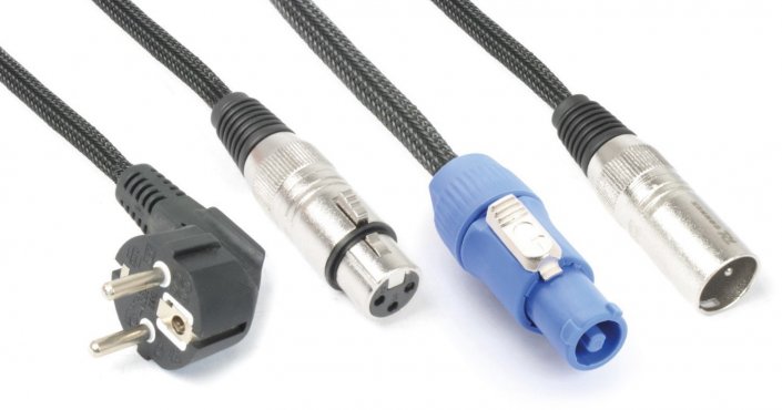Power Dynamics CX03-5 Audio Combi Cable Schuko - XLR F / Powerconnector A - XLR M 5M