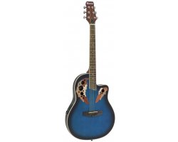 Dimavery OV-500, kytara elektroakustická Ovation, stínovaná modrá