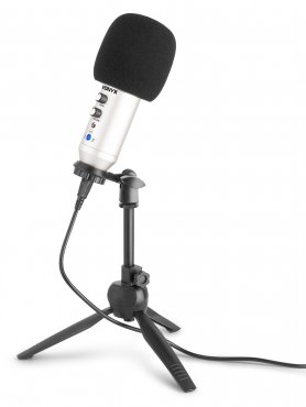 Vonyx CM320T Studiový USB mikrofon s echem, barva titanová