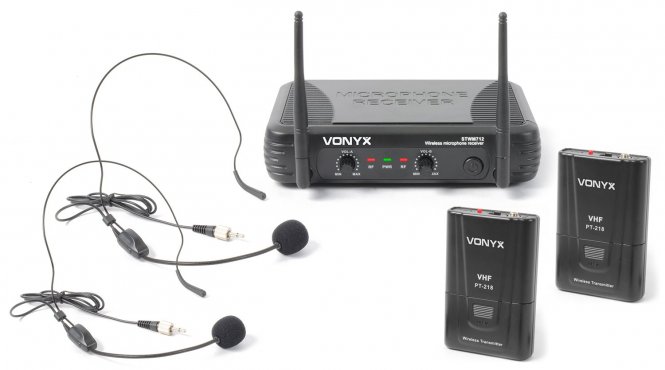 Vonyx STWM712H 2kanálový VHF Bezdrátový náhlavní mikrofonní systém