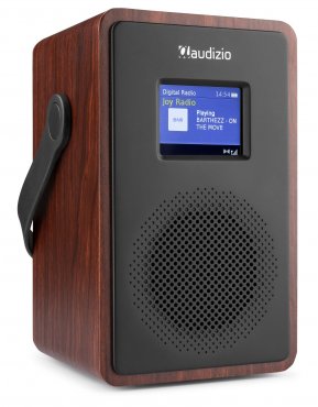 Audizio Modena přenosné rádio FM/DAB+ s baterií, tmavé dřevo