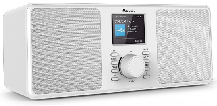 Audizio Monza stereo rádio FM/DAB+ s Bluetooth, bílé