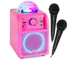 Vonyx SBS55P BT Karaoke Reproduktor s LED Ball, Barva růžová