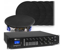 Power Dynamics 6 zónový zvukový systém se zesilovačem PRM606, BT a 12x vestavěnými reproduktory (černá)