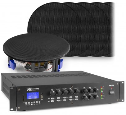 Power Dynamics 2 zónový zvukový systém se zesilovačem PRM1202 s BT a 12x vestavěnými reproduktory