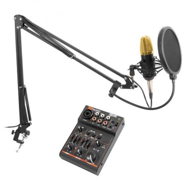 Vonyx CMS400B Set studiového mikrofonu s ramenem a mixpultem s USB