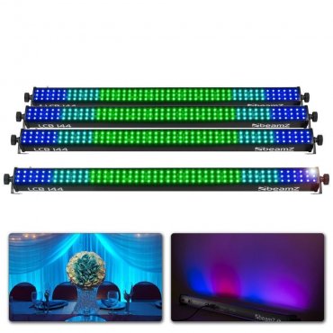 BeamZ LED Bar Set s 4x LCB144 LED Colour Bar a kabely