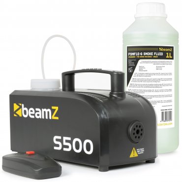 BeamZ S500 Set plastového výrobníku mlhy s náplní 1L