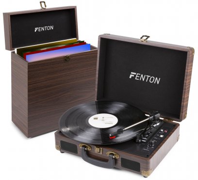 Fenton RP115B Gramofon s Bluetooth a kufrem na vinylové desky - Barva hnědá