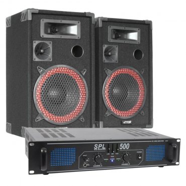 Max 500W DJ PA Set reproboxů a zesilovače