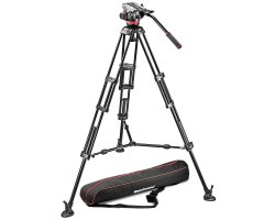 Manfrotto Tripod With Fluid Video Head, Aluminium With Sliding Plate