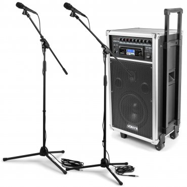 Vonyx ST100 Set mobilního zvukového systému s mikrofony a stojany