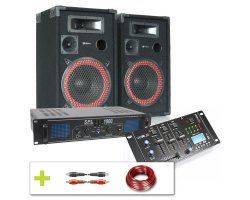 Skytec Complete 1000W Bluetooth a USB DJ Set reproboxů se zesilovačem a mixpultem