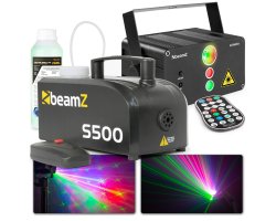 BeamZ Athena Accu Party Laser s 500W výrobníkem mlhy
