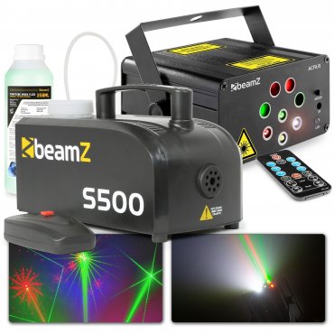 BeamZ Acrux Party Laser s 500W výrobníkem mlhy