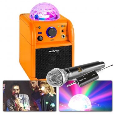 Vonyx SBS50L Bateriová karaoke BT sada s bezdrátovým mikrofonem a světelným efektem