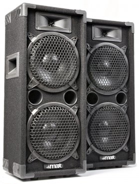 Max MAX28 1600W Disco Speaker Set 2x 8"