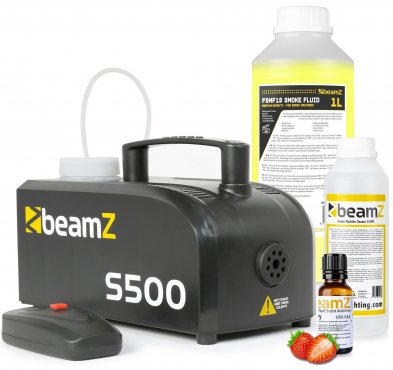 BeamZ S500 Startovací sada výrobníku mlhy s náplní 500W