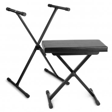 Vonyx Set výškově nastavitelné stoličky a stojanu na klávesy