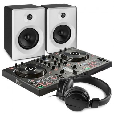 Hercules DJControl Inpulse 300 DJ Set s reproduktory a sluchátky - bílý