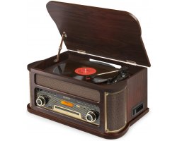 Fenton Memphis vintage gramofon, tmavé dřevo