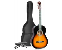 MAX SoloArt Klasická akustická kytara s podnožkou - Barva Sunburst