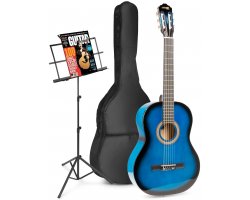 MAX SoloArt Klasická akustická kytara se stojanem na noty - Barva modrá
