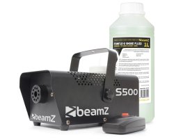 BeamZ S500 Set kovového výrobníku mlhy s náplní 1L