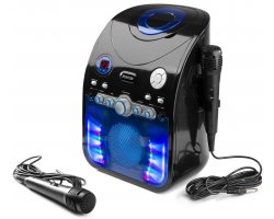 Fenton SBS20B Karaoke systém s přehrávačem CD, bluetooth a mikrofony, černá barva