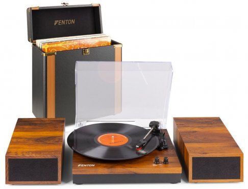 Fenton RP165 Gramofon s BT a kufrem na desky v barvě světlého dřeva