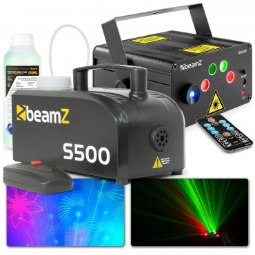 BeamZ Dahib Party Laser s 500W výrobníkem mlhy