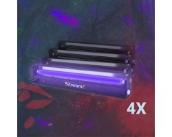 BeamZ Halloween Blacklight Set 4x 60cm UV zářivka s držákem
