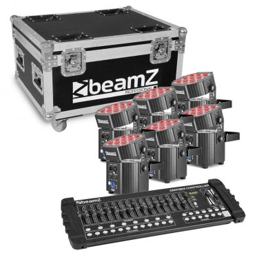BeamZ BBP60 Uplighter Set s bezdrátovým DMX a DMX kontrolerem