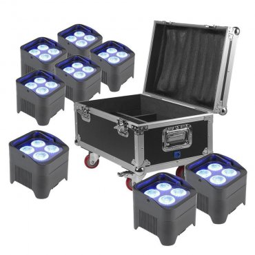 BeamZ BBP94 Uplighter Set 8x Uplight PAR v přepravním kufru FCC9