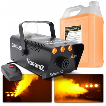 BeamZ S700-LED Set výrobníku mlhy s efektem plamene s náplní 5L